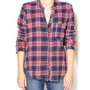 4 Our Dreamers Plaid Shirt w/ Half Tencel Back